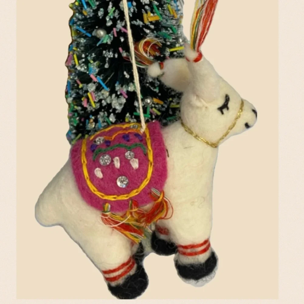Llama Felt Ornament